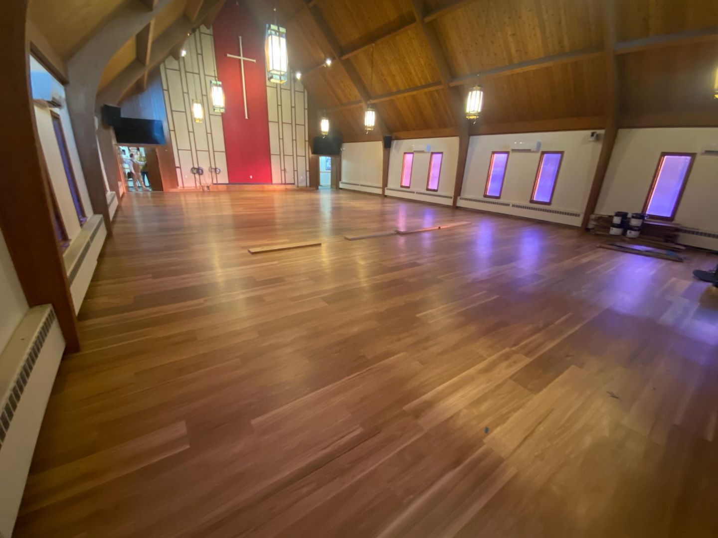 commercial flooring in a church